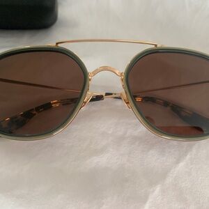 Krewe Austin Sunglasses - 18K Titanium + Bottle Green + Zulu - Never Worn